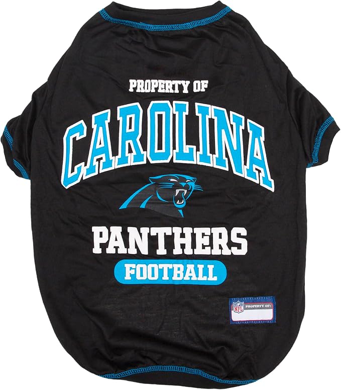 NFL Carolina Panthers Dog T-Shirt for Pets, Size X-Large. Officially Licensed Pet Shirt with Team Logo, Soft Stretchable Comfort Fit Apparel for Dogs & Cats