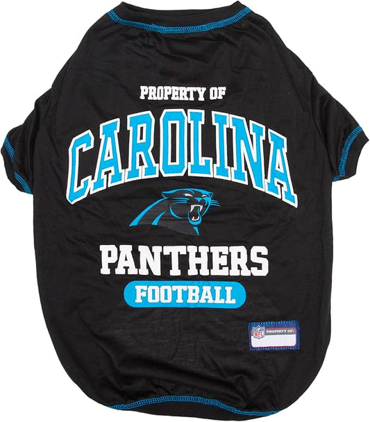 NFL Carolina Panthers Dog T-Shirt for Pets, Size X-Large. Officially Licensed Pet Shirt with Team Logo, Soft Stretchable Comfort Fit Apparel for Dogs & Cats