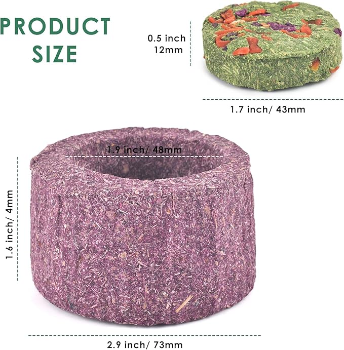 ERKOON 100% Edible Premium Timothy Hay Chew A Bowl for Rabbits, Chinchilla Treats, Chew Toys for Teeth Guinea Pigs and Mice (Purple)