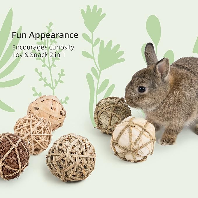 andwe Small Animals Play & Activity Balls Rolling Chew Toys for Rabbits Guinea Pigs Chinchilla