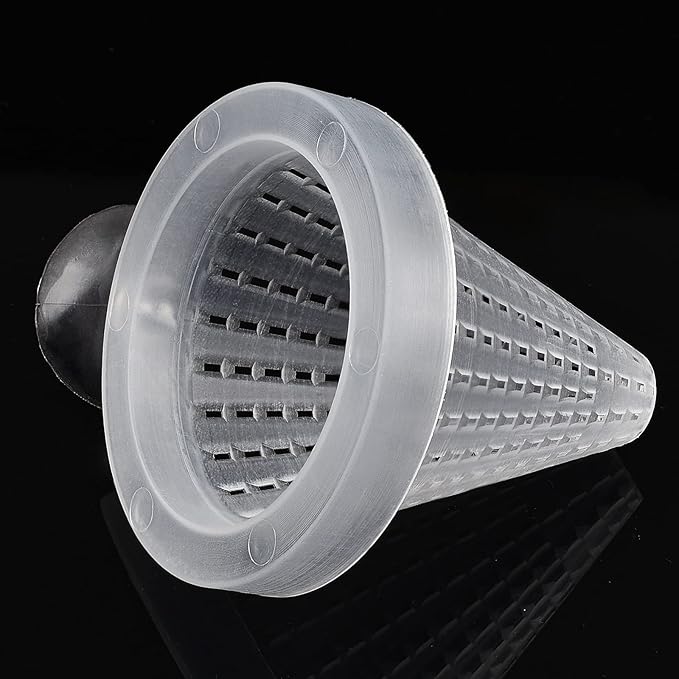 WEAVERBIRD 4PCS Aquarium Nematode Feeder, Live Blood Worm Plastic Cone Cup Shape Basket Feeder for Feeding Fish with Suckers