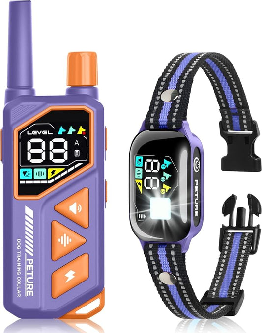 2-in-1 Dog Shock & Bark Collar Combo - New Updated Smart Auto Bark Collar & 3300Ft Remote Training Collar with 3 Training Modes for 7-120lbs Small Medium Large Dogs, Flashlight, Security Lock