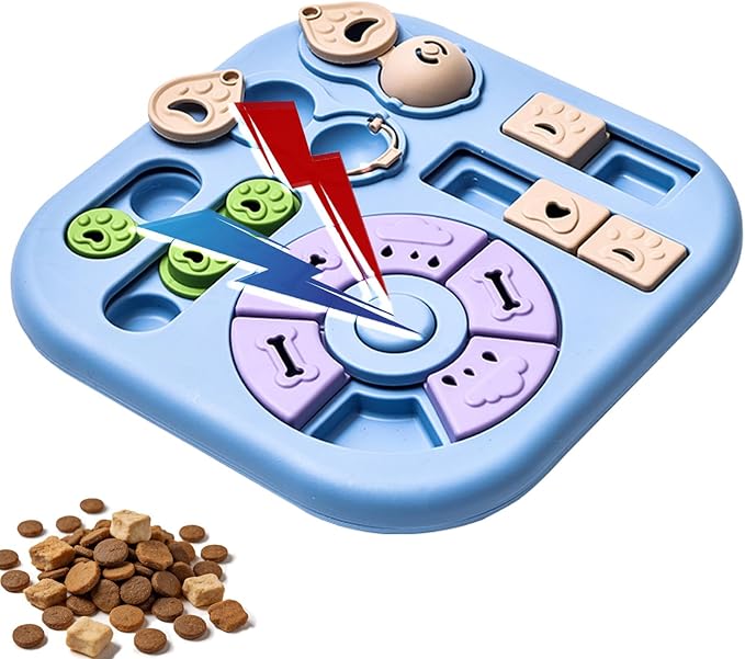 Dog Puzzle Toys for Smart Dogs, Cognitive Dog Toys & Interactive Enrichment Puzzle Feeder, Squeaky Treat Dispenser for Mental Stimulation & IQ Training to Keep Them Busy, for Small Medium Dogs