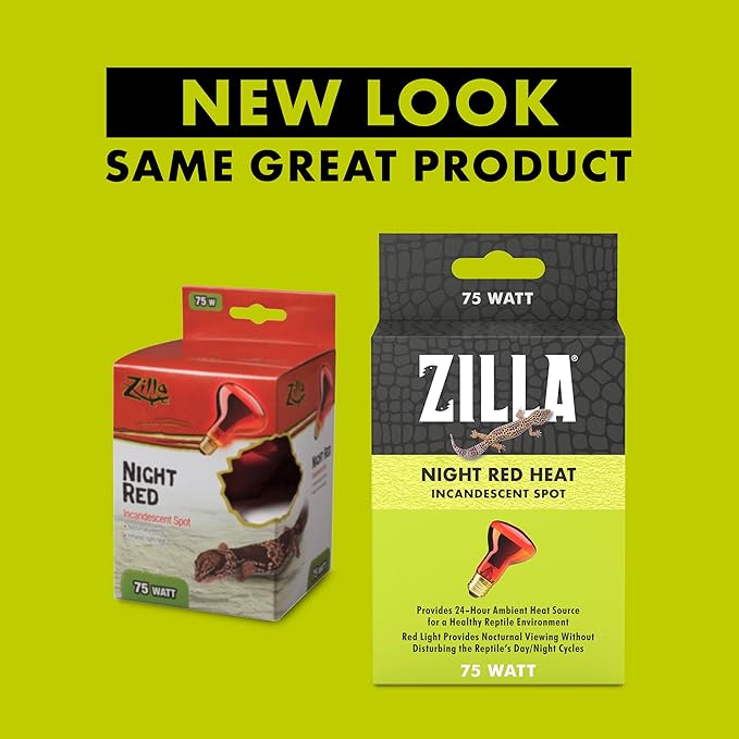 Zilla Incandescent Spot Bulb, for Nocturnal Reptile Species, Night Red