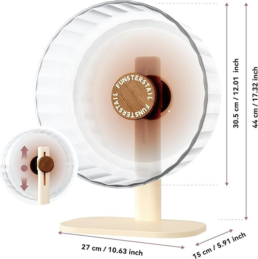Super Silent Hamster Wheel 12 Inch, Magnetic Large Rat Wheel for Chinchilla, Gerbil, Guinea Pig, Cat, Mouse, Sugar Glider and Dwarf, Syrian Hamster Accessories (Wood Brown)