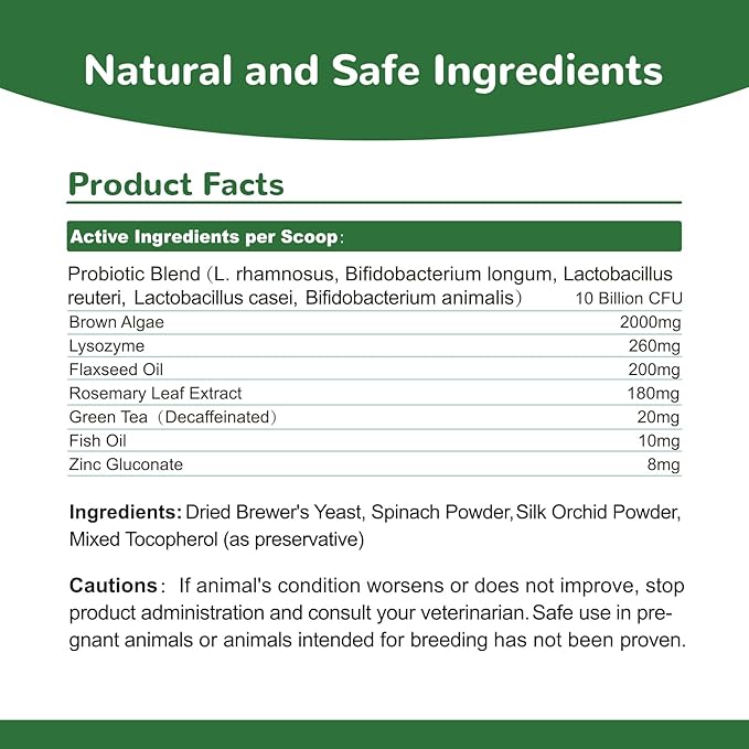 Dog Teeth Cleaning Powder, Dental Powder for Dogs Teeth Tartar Remove & Plaque Off, Fresh Breath for Dogs with Natural Plants Blend and Postbiotics, 300g