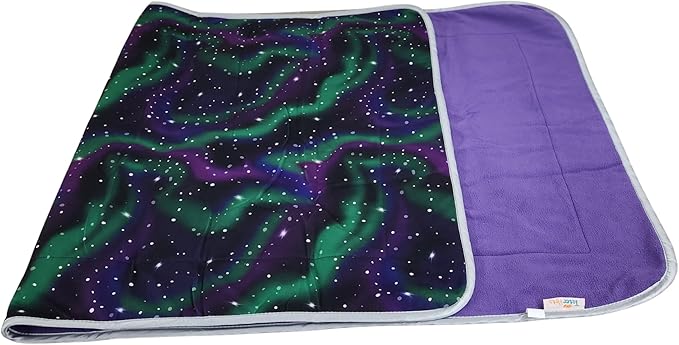 Tater Pets Guinea Pig Fleece Cage Liner - Tidy Mat - Lap Pad - Corner Pad - Absorbent - Machine Washable - for Guinea Pigs and Hedgehogs (Northern Lights, Tidy Mat 14"x14")