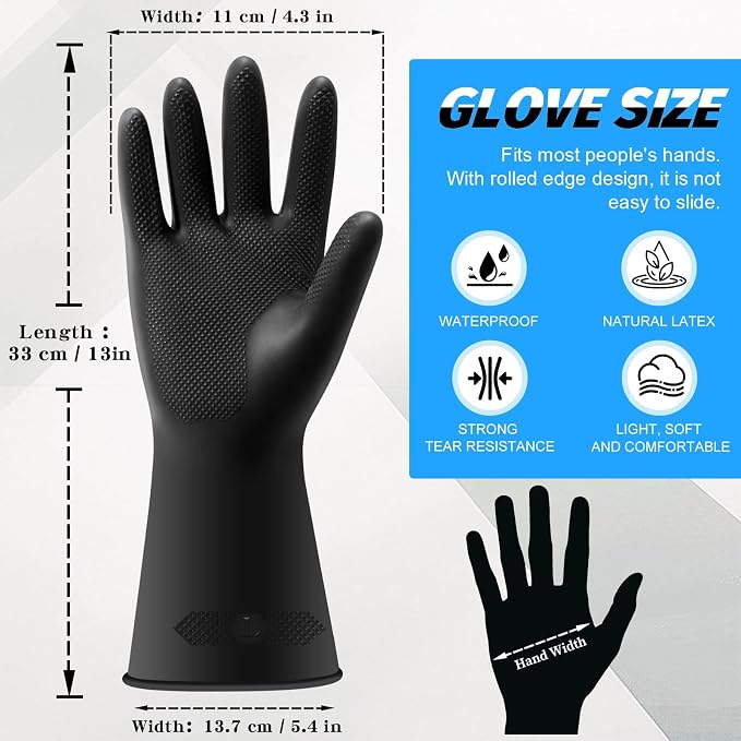 Haiou Chemical Resistant Nitrile Gloves Long Rubber Gloves for Drains, Acid, Oil, and Industrial Use Household Cleaning