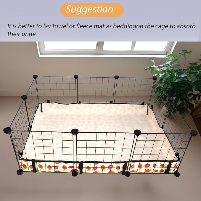 Guinea Pig Cage Liner，Washable Waterproof Oxford Cloth Cage Liners for Small Animals,Hamster Chinchilla Hedgehog Rabbit and Other Small Animals Not Include Cage (28x42 inches)