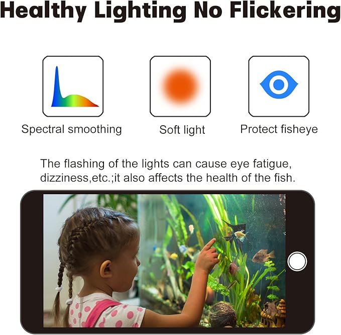 WaterRebirth Aquarium Lights Fish Tank Light 10 20 30 55 Gallon Planted Aquarium LED Light with Switch (18-24")