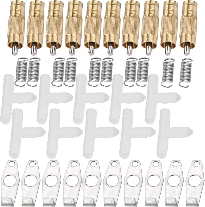 Automatic Nipple Waterer for Rabbit Rat Ferrets 10pcs Stainless Steel Safe Drinking Water Equipment (Round Mouth White)