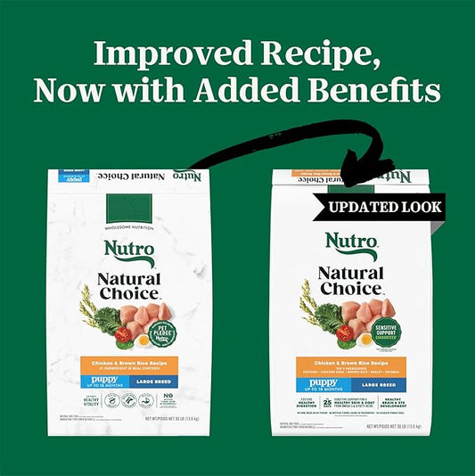 Nutro Natural Choice Dry Dog Food Large Breed, Puppy Food Dry Recipe, Chicken and Brown Rice Recipe, 30 lbs.