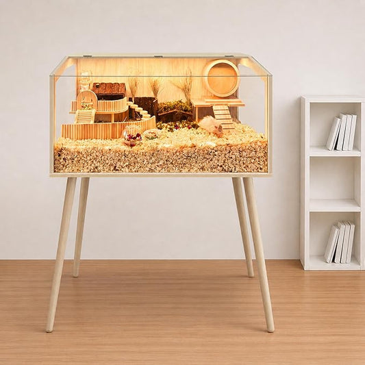 PROLEE Hamster Cage with Legs, Guinea Pig Cages Chew Proof, Hamster House, Hamster Cages and Habitats, Small Animal Cage, 40" L x 20" W x 47.5" H