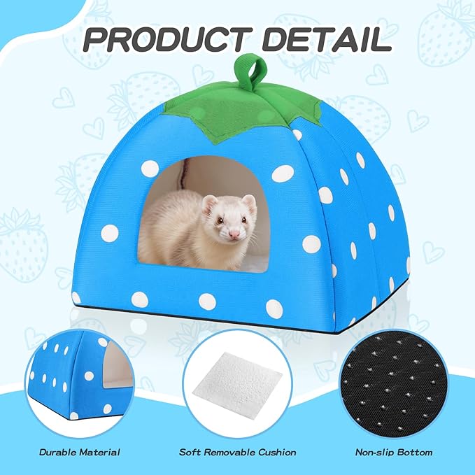 Guinea Pig Hideout Warm Fleece Small Animal Bed Washable Pet Cushion Winter Warm Sleeping Nest for Hamster Rabbit Chinchilla