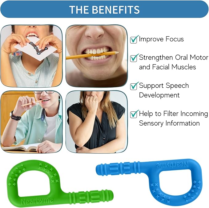 Sensory Chew Toys for Autistic Chewers, 4 Packs Oral Motor Chew Toys for ADHD, SPD, Oral Motor Stimulation or Special Needs (Color 2)