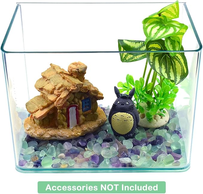 WAYBER Decorative Crystal Pebbles, 1 Lb/460g (Fill 0.9 Cup) Natural Quartz Stones Aquarium Gravel Sea Glass Rock Sand for Fish Turtle Tank/Air Plants Decoration