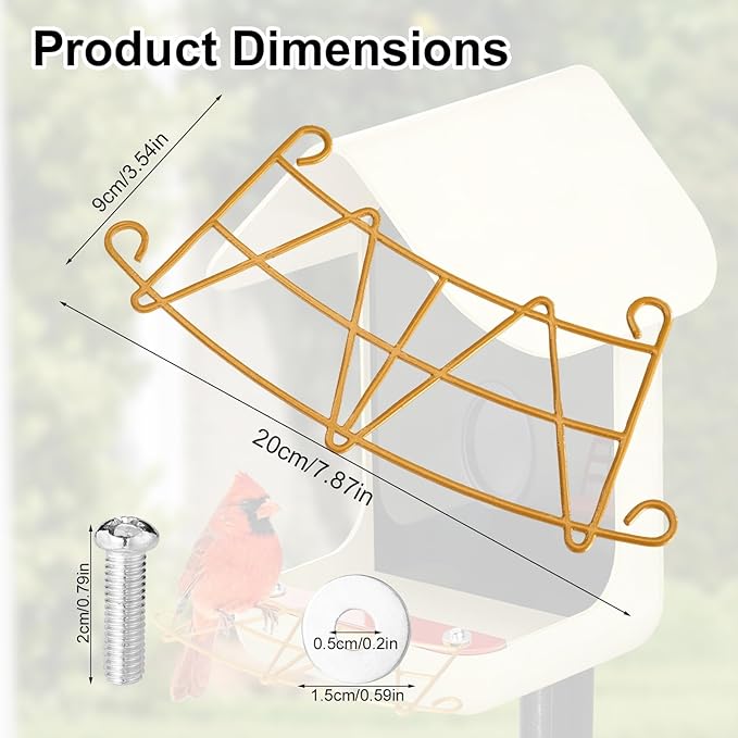 Metal Perch Extender for Smart Bird Feeder, Durable Perch Extender with Screws & Washers Bird Feeder Accessories & Replacement Parts for More Birds Resting Space