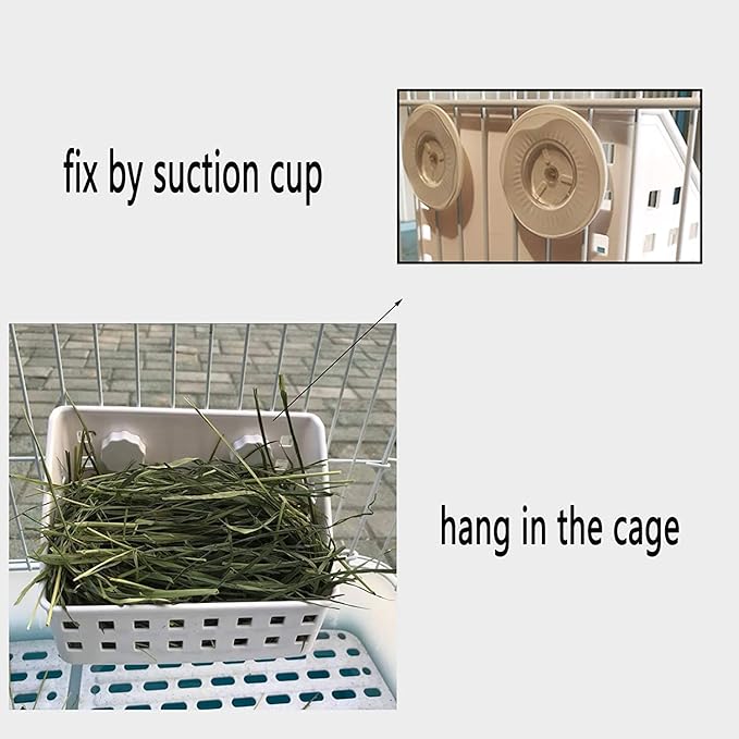 Tfwadmx Rabbit Hay Feeder Hay Rack Manager Holder Plastic Food Bowl Use for Grass Ideal for Bunny Guinea Pig