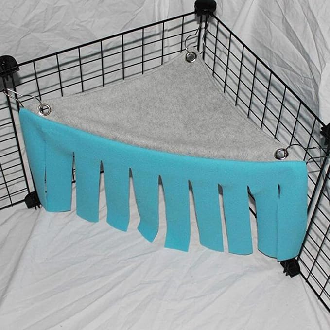 Guinea Pig Hideout Hideaway Corner Fleece Toys Cage Accessories with Reversible Sides，Cute Ferret Hammock for Ferrets Chinchillas Hedgehogs Small Pets(Style4)