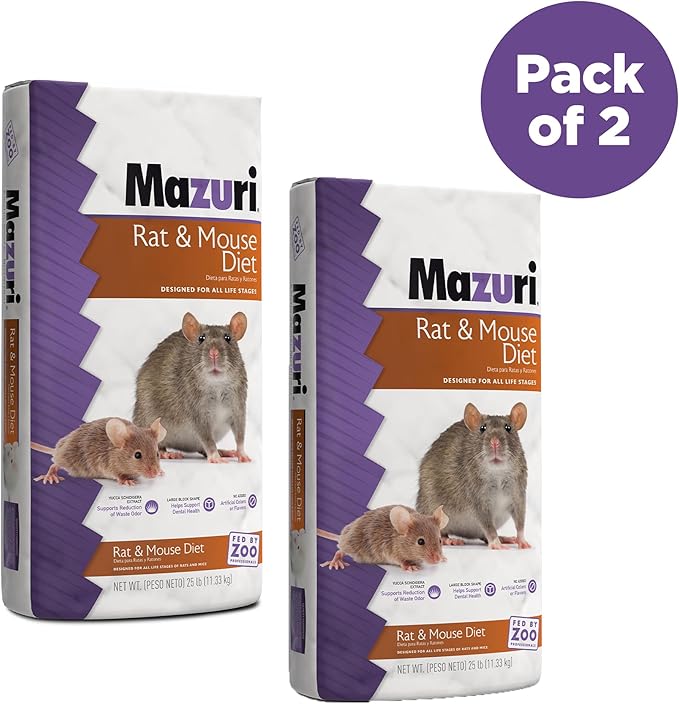 Mazuri | Rat & Mouse Diet | 2 Pack of 25 Pound Bags