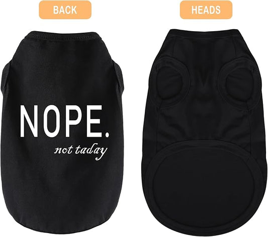 Discover Cozy Cotton Canine Wear: Soft, Lightweight, and Breathable Dog Shirt Vest with Eye-Catching Graphics(Nope not Today), Keeping Your Furry Friend Warm and Comfy! Black L