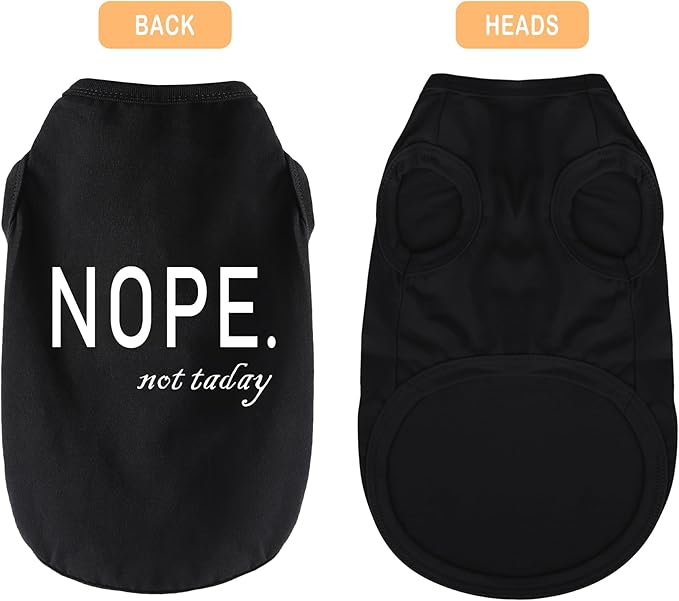 Discover Cozy Cotton Canine Wear: Soft, Lightweight, and Breathable Dog Shirt Vest with Eye-Catching Graphics(Nope not Today), Keeping Your Furry Friend Warm and Comfy! Grey 3XL