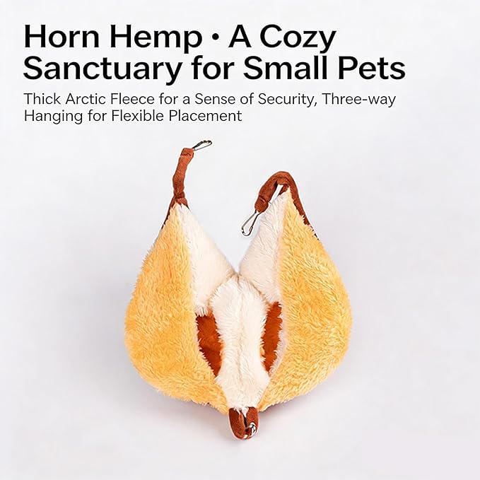 Ferret Hammock - Warm Semi-Enclosed Cave | Soft House Cage Nest - for Hamster Chinchilla Ferret Squirrel Sugar Glider Home Indoor Outdoor Dining