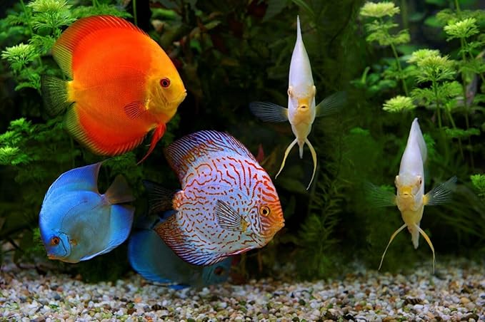 Tropical Fish Flakes, Mix of Krill, Color Enhancing, Spirulina Flakes for Cichlids, Angels, Tetras, Guppies, All Tropical Fish...WL…2-lbs Poly Bag