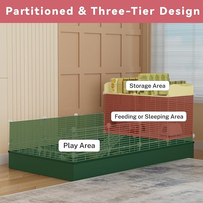 STILLCOVE Large Guinea Pig Cages Indoor: Small Animal Pet Playpen Metal Fence Yard with Waterproof Mat for Hamster Rabbit Bunny Ferret Rat Chinchilla Hedgehog