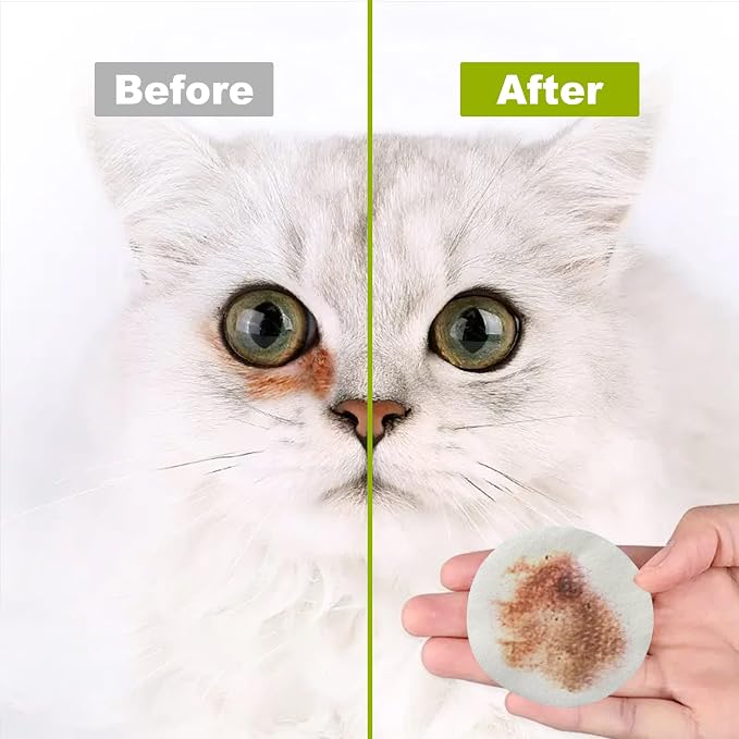 DR.EASY Pet Eye Wipes 120 Ct for Dog Cat Horse & Rabbit Grooming,Tear stain remover,Puppy Kitty eye wash,Remove dirt crust dried mucus discharge secretions, Unscented soft & gentle,Plant Based Formula