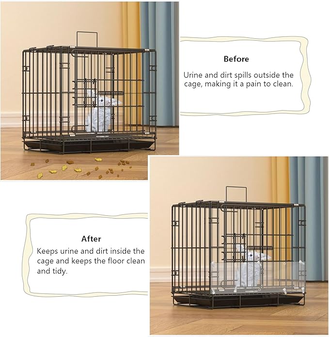 18PCS Pet Cage Guard, Rabbit Urine Guard, 13.8" x 5.9" Pet Cage Edge Liner with 180PCS Ties for Rabbit, Guinea Pig, Hamster, Chinchilla, Hedgehog, Ferret, Bunny