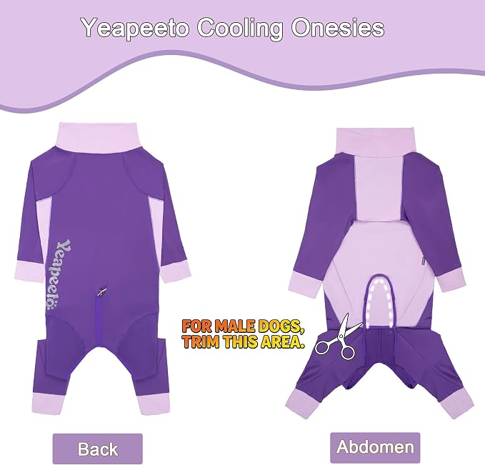 Dog Sun Protection Cooling Suit UPF 50+, Quick-Dry Breathable Jumpsuit for Large & Medium Dogs, Outdoor Dirt-Resistant Shedding Control Pet Apparel (Berry Purple, 6X-Large)