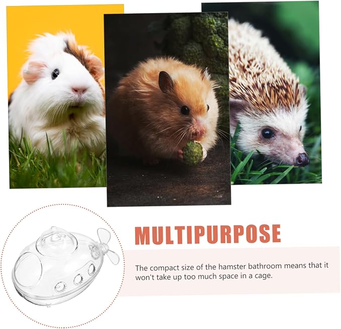 Hamster Bath Tub Sand Bath Function Small Shower Box for Gerbils and Guinea Pigs Transparent Design Easy to Clean Material
