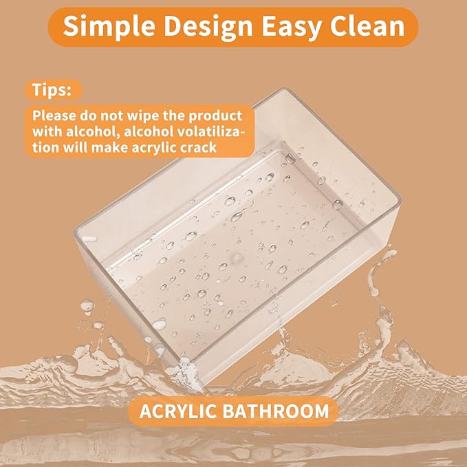 kathson Hamster Sand Bath Box Transparent Acrylic Small Animals Shower Bathtub Guinea Pigs Digging Sand Container Cage Accessories for Lemmings Gerbil Mice Hedgehog Chinchilla (Rectangle)