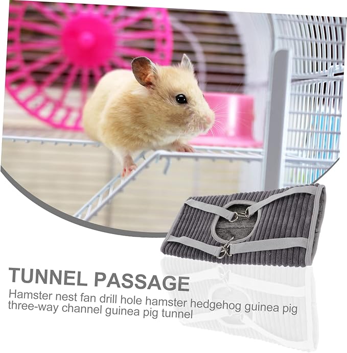 VICASKY Warm Plush Nest Ferret Hideout Nest Small Pet Hammock Hamster Hanging Tunnel Grey