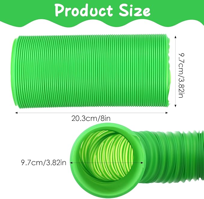 4 Pack Hamster Tunnels, Foldable Plastic Tube Toy & Hideout for Hamsters, Mice, Rats, Ferrets, Guinea Pigs, and Other Small Animals (Blue, Green, Pink, White)