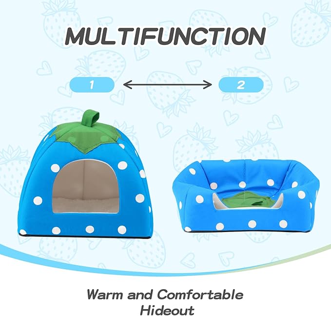 Guinea Pig Hideout Warm Fleece Small Animal Bed Washable Pet Cushion Winter Warm Sleeping Nest for Hamster Rabbit Chinchilla