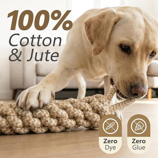 Dog Chew Toys for Aggressive Chewers, Rope Toys for Large Dogs with Dental Benefits, Durable Training Chew Rope, M Size