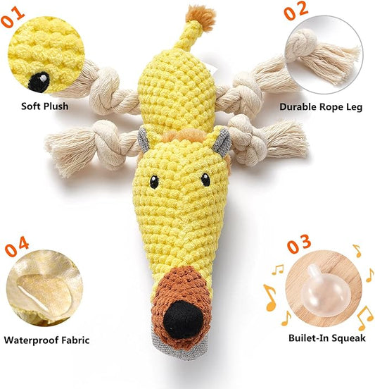 Sedioso Dog Toys, Dog Plush Toy for Large Breed, Cute Squeaky Dogs Toy with Crinkle Paper, Puppy Stuffed Animal Chew Toys for Small, Middle, Large Breed (Lion)
