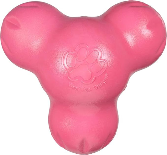 WEST PAW Zogoflex Tux Treat Dispensing Dog Chew Toy – Interactive Chewing Toy for Dogs – Dog Games for Aggressive Chewers, Fetch, Catch – Holds Kibble, Treats, Large 5", Geranium