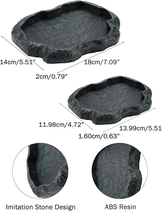 Tortoise Water Dish, 7.1 * 5.5 * 0.8in Reptile Water Dish, Reptile Food Dish Suitable for the Feeding and Watering Needs of Various Pets