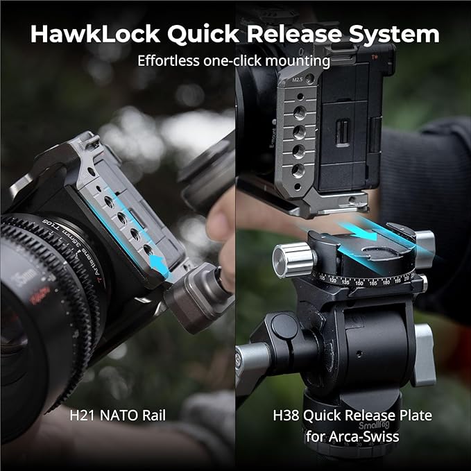 SmallRig Hawklock Quick Release Cage Kit for Sony Alpha 6700, with Multiple Mounting Interfaces and Built-in Quick Release Plate for Arca-Swiss Plate and NATO Rail, with Cable Clamp for HDMI - 5060