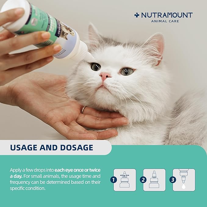 Moisturizing Eye Drops for Dogs, Cats, and Livestock 150ML/5 fl. oz Dry Eye Solution 1 Piece