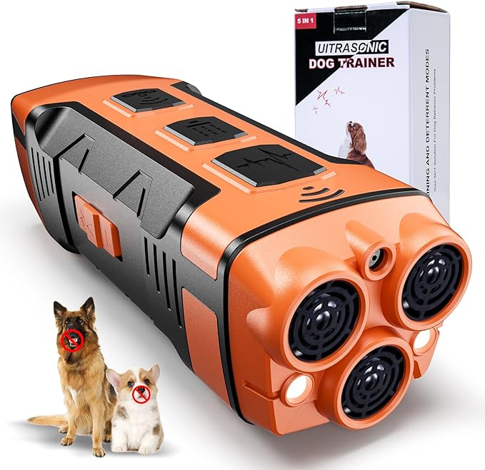Dog Bark Deterrent Devices, Variable Frequency Ultrasonic to Stop Barking Neighbors Dog, Anti Barking Device for Dogs Training Safe & Effective Pet Corrector to Stop Digging, Fight, Bad Behavior