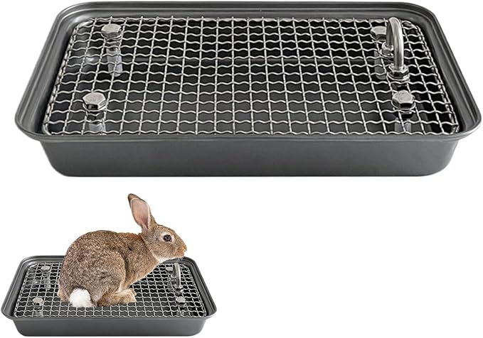 Bunny Litter Box - Removable Litter Box, Reusable Training Pan, Stainless Steel Potty Trainer | Small Medium Animals Rabbits for Small Medium Animals Rabbits