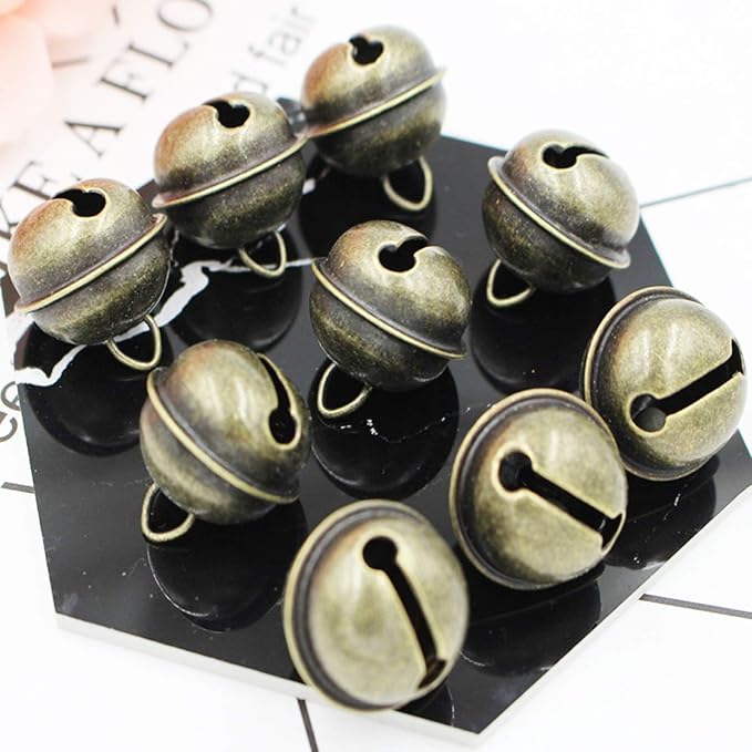 Maydahui 20 PCS Vintage Jingle Bell 1 Inches Antique Decorative Tone Copper Bell for Pet Dog Cat Pendants Christmas Tree Crafts Decoration