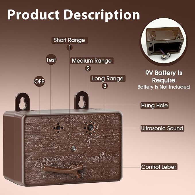 2-Pack Dog Bark Deterrent Devices, Anti Barking Device for Dogs, Battery Powered Bark Control Device for Indoor Outdoor Use, Humane Dog Training Tool to Stop Barking, Chewing & Bad Behavior(Brown)