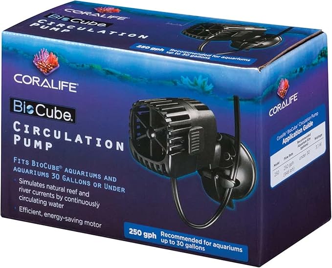 Coralife BioCube Aquarium Fish Tank Circulation Pump For Up To 32 Gallons, 250 GPH