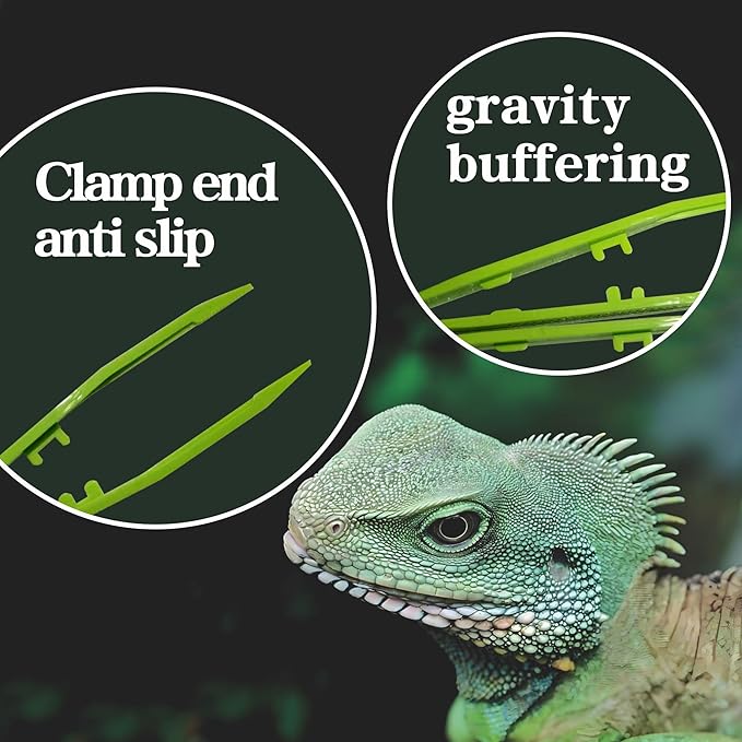 4-Pack Reptile Feeding Tongs Set - Hygienic Anti-Slip Green Tweezers for Bearded Dragons, Lizards, Snakes, Aquariums & Small Animals(Five Colors to Choose from)