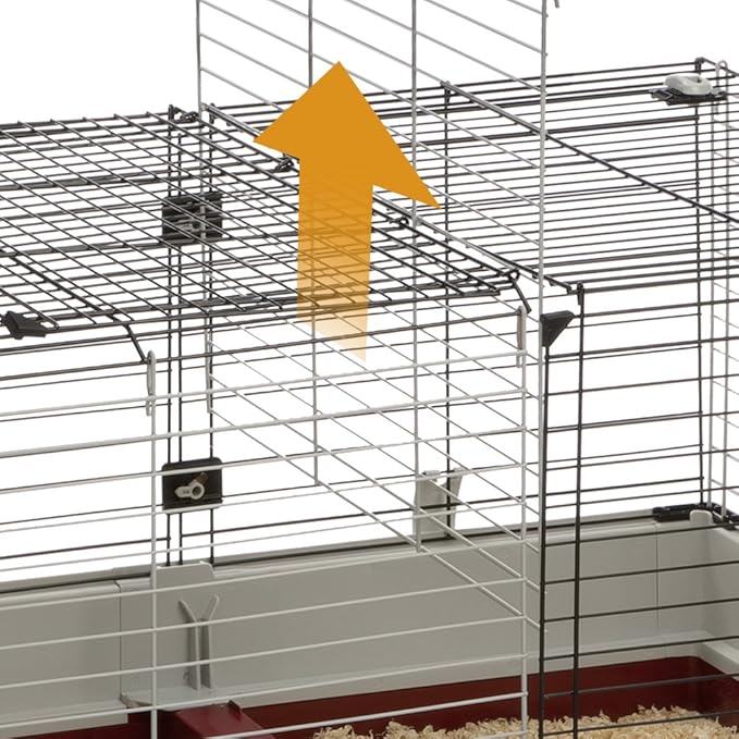 Ferplast Krolik XXL Rabbit Cage w/Wire Extension | Rabbit Cage Includes All Accessories & Measures 63.8L x 23.62W x 19.68H Inches | 1-Year Warranty